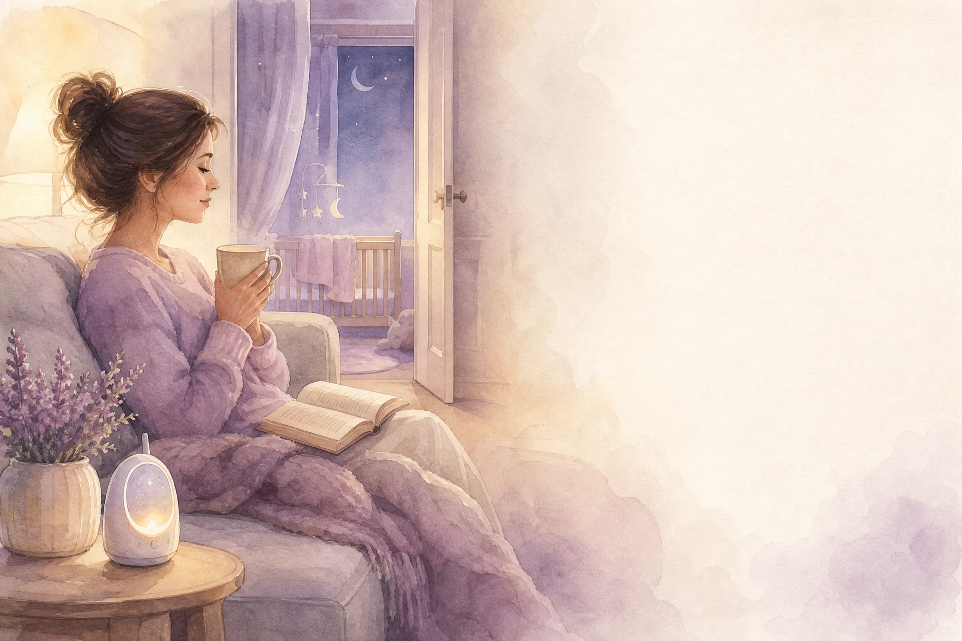 Mãe em um momento calmo ao fim do dia
